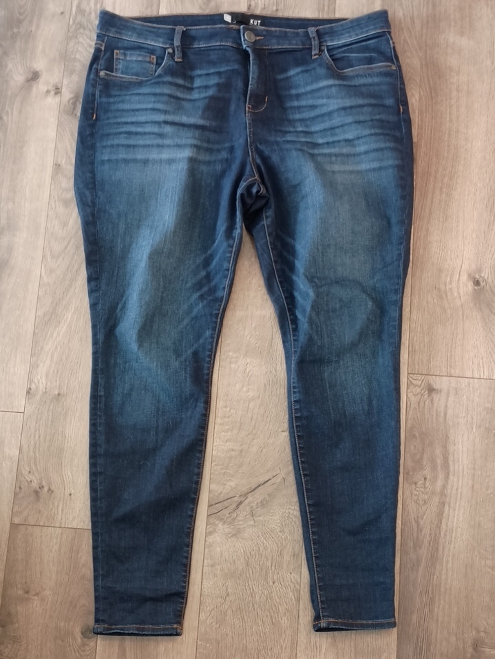 Kut from the Kloth Mia High Rise Dark Blue Skinny Jeans 18W